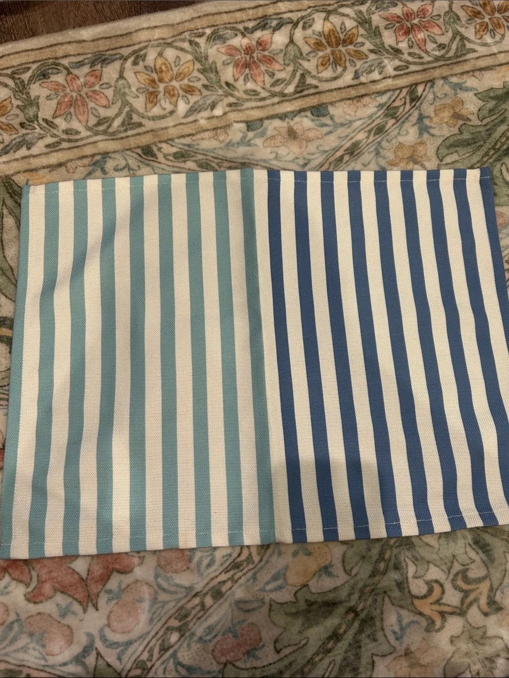 New Katie Kime Striped placemats - Blue & Aqua Stripes